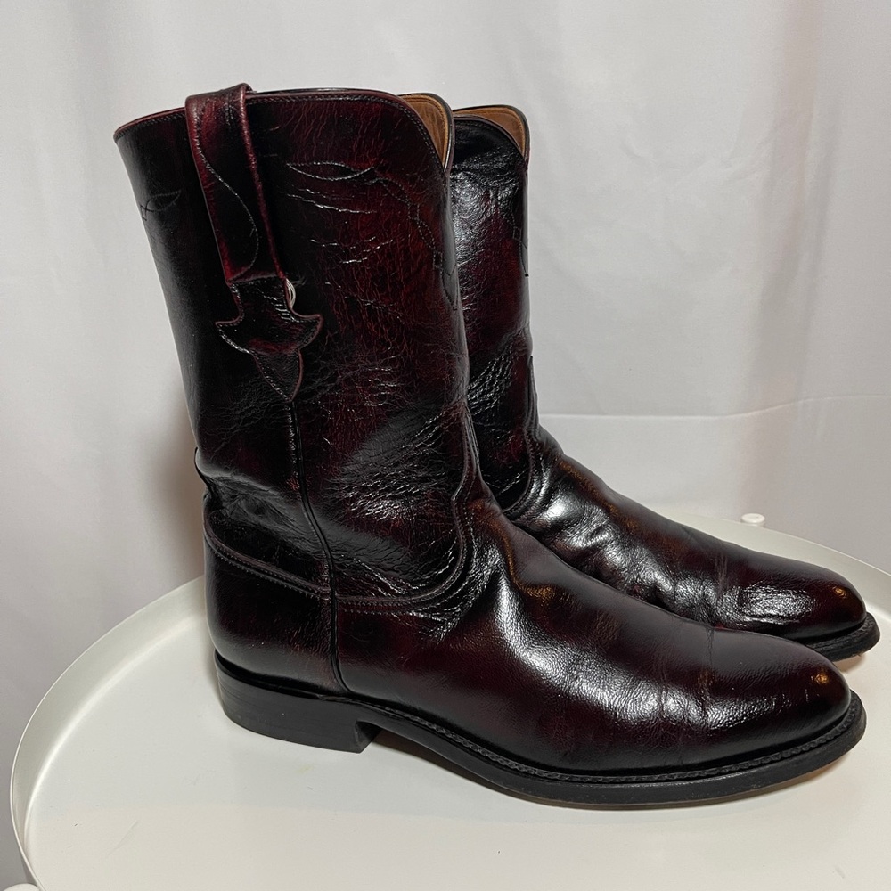 Lucchese Kennedy Roper Black Cherry Boots